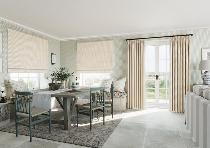 Trellis Prints, Scallop and Bud Manson - Roman Blind - Image 6